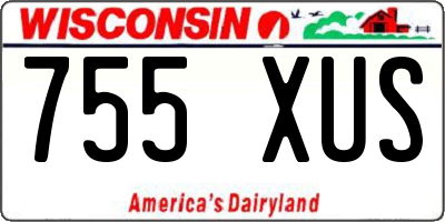 WI license plate 755XUS
