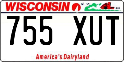 WI license plate 755XUT