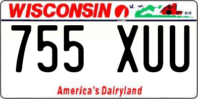 WI license plate 755XUU