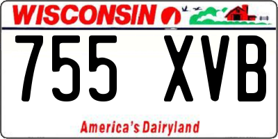 WI license plate 755XVB