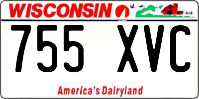 WI license plate 755XVC