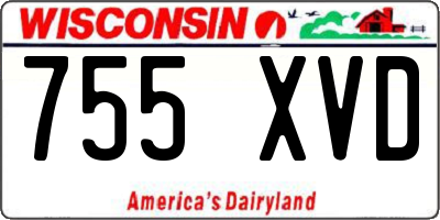 WI license plate 755XVD