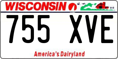 WI license plate 755XVE