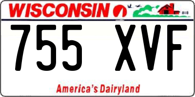 WI license plate 755XVF