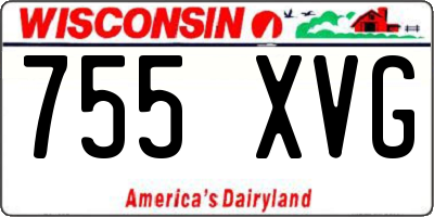WI license plate 755XVG
