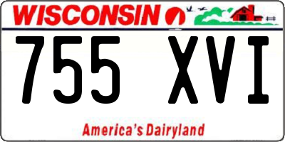 WI license plate 755XVI