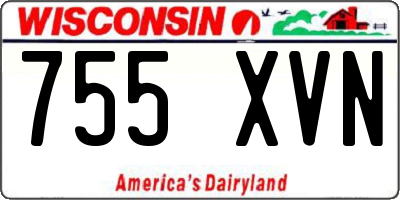 WI license plate 755XVN