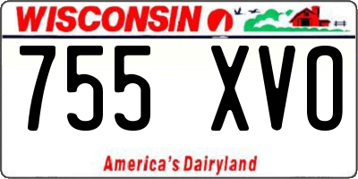 WI license plate 755XVO