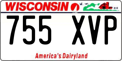 WI license plate 755XVP