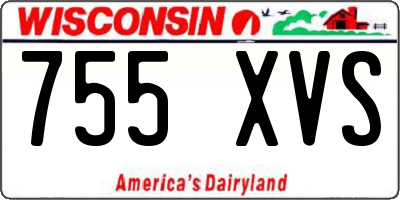 WI license plate 755XVS