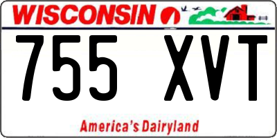 WI license plate 755XVT