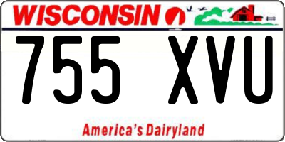 WI license plate 755XVU
