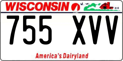 WI license plate 755XVV