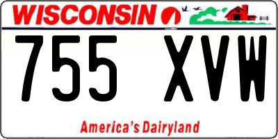 WI license plate 755XVW