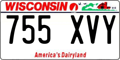 WI license plate 755XVY