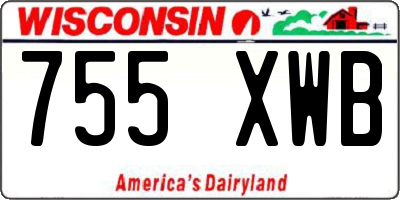 WI license plate 755XWB