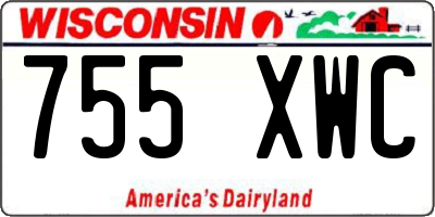WI license plate 755XWC