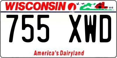 WI license plate 755XWD