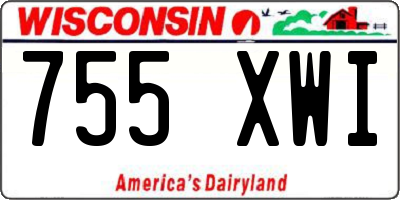WI license plate 755XWI