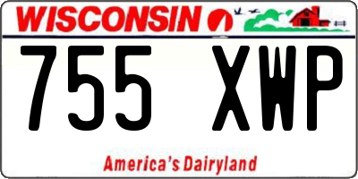 WI license plate 755XWP