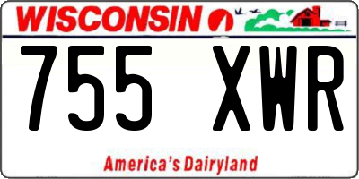 WI license plate 755XWR