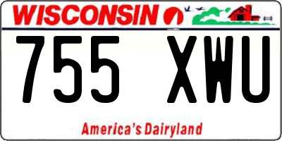 WI license plate 755XWU