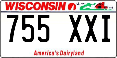 WI license plate 755XXI