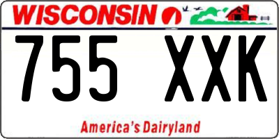 WI license plate 755XXK