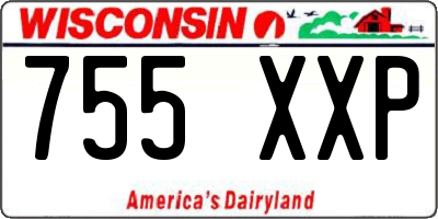 WI license plate 755XXP
