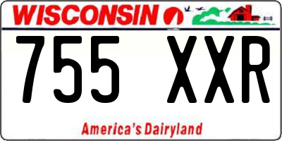 WI license plate 755XXR