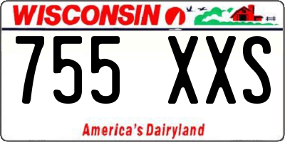 WI license plate 755XXS