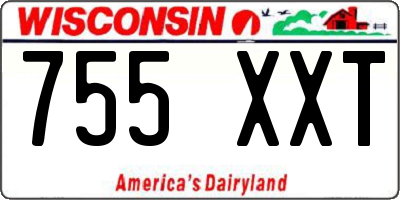 WI license plate 755XXT
