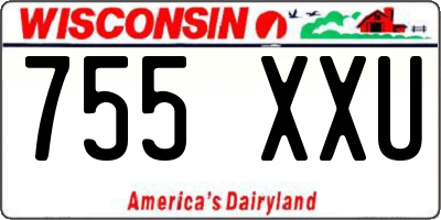 WI license plate 755XXU