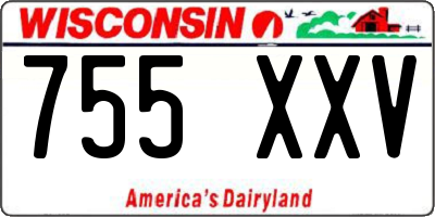 WI license plate 755XXV