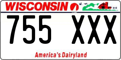 WI license plate 755XXX