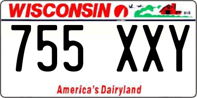 WI license plate 755XXY