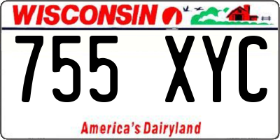 WI license plate 755XYC
