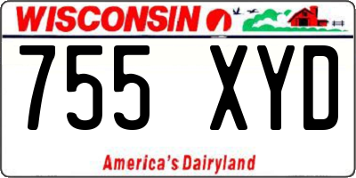 WI license plate 755XYD