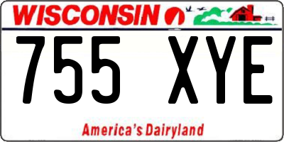 WI license plate 755XYE