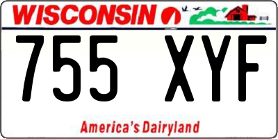 WI license plate 755XYF