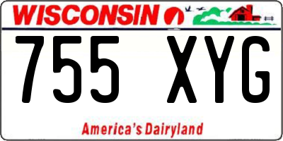 WI license plate 755XYG