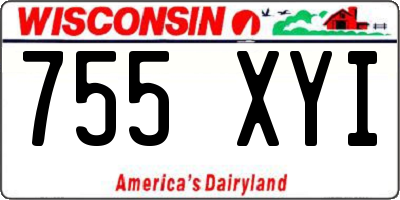 WI license plate 755XYI