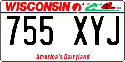 WI license plate 755XYJ