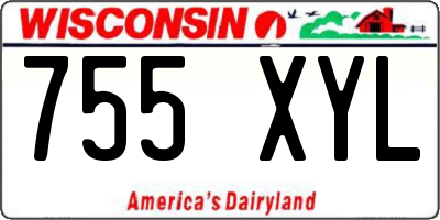 WI license plate 755XYL