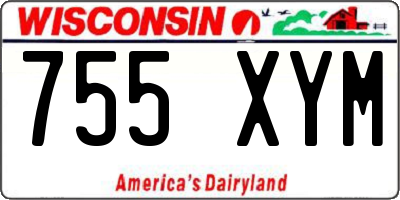 WI license plate 755XYM