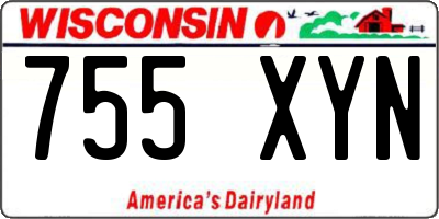 WI license plate 755XYN