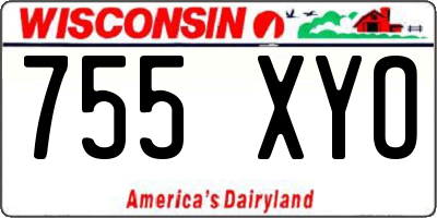 WI license plate 755XYO