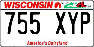WI license plate 755XYP