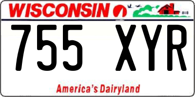 WI license plate 755XYR