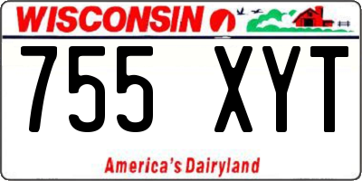 WI license plate 755XYT